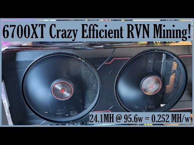 6700XT Crazy Efficient RVN Mining! | 24.1MH @ 95.6w Wall