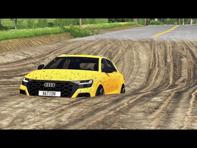 Cars vs Mud Pit – BeamNG.Drive