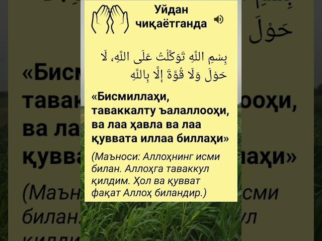 Уйдан чиққанда дуо #islomuz #дуолар #дуо #tafakkur #islomuz #uzbekistan