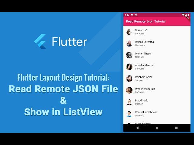 Flutter Read Remote JSON file and Show in ListView Tutorial