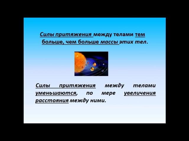 Физика 7 класс Явление тяготения. Сила тяжести