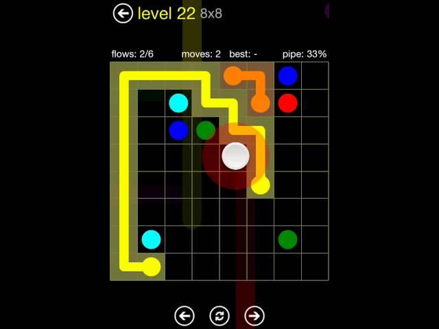 Flow Free 8X8 walkthrough level 22