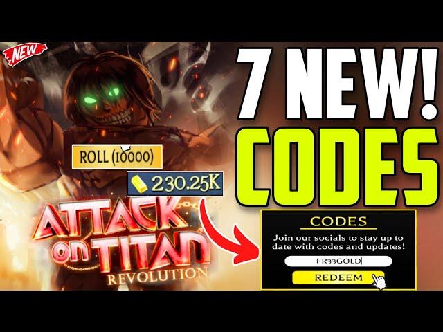 *NEW*CODES️ATTACK ON TITAN REVOLUTION ROBLOX CODES 2024 ATTACK ON TITAN CODES ROBLOX 2024