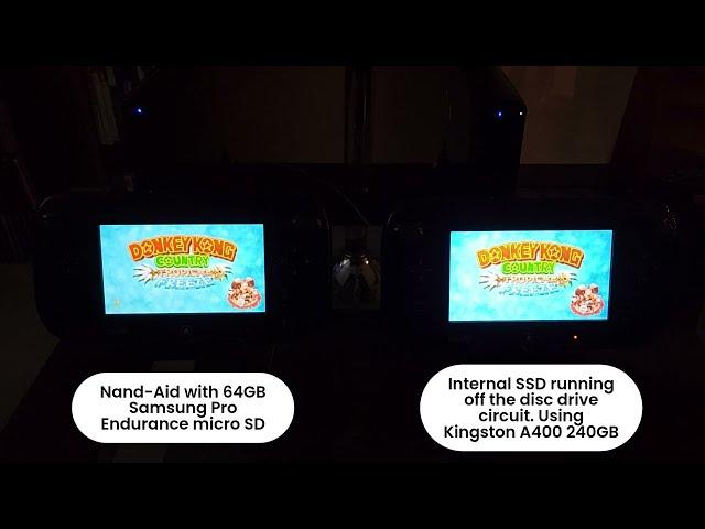 Wii U Speed Comparison Between Nand-aid (MLC2SD) VS. SSD Ran Off Disc Drive Circuit