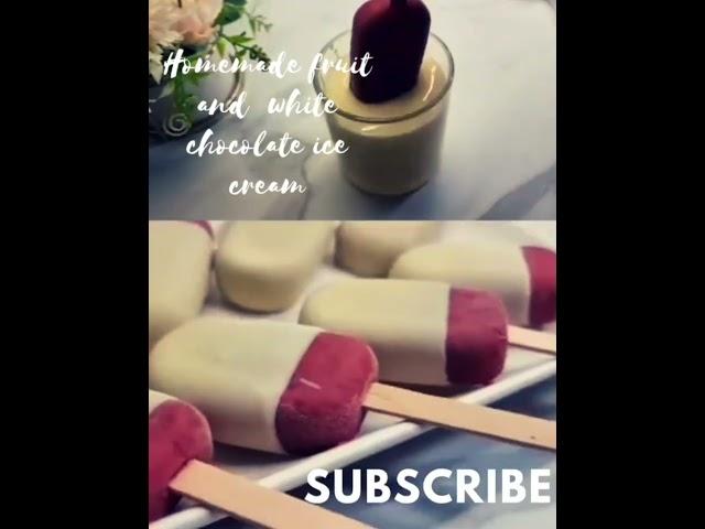 Homemade fruit and white chocolate ice cream ️ #icecream #fruiticecream #chocolateicecream #shorts