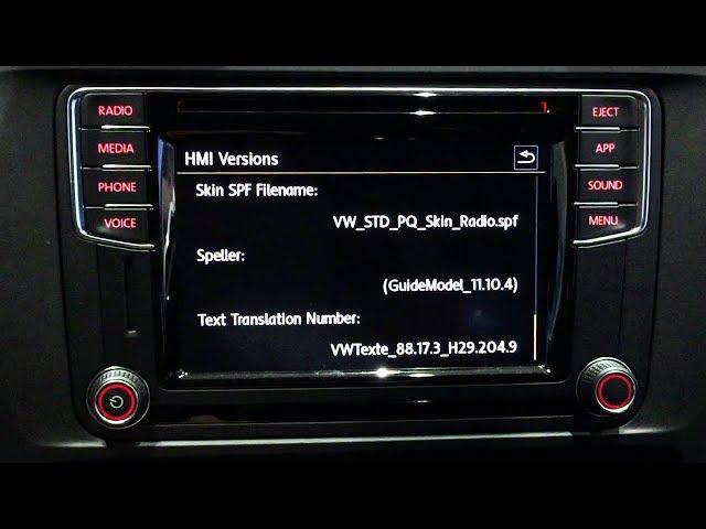 VW Composition Media radio hidden menu (service test mode)