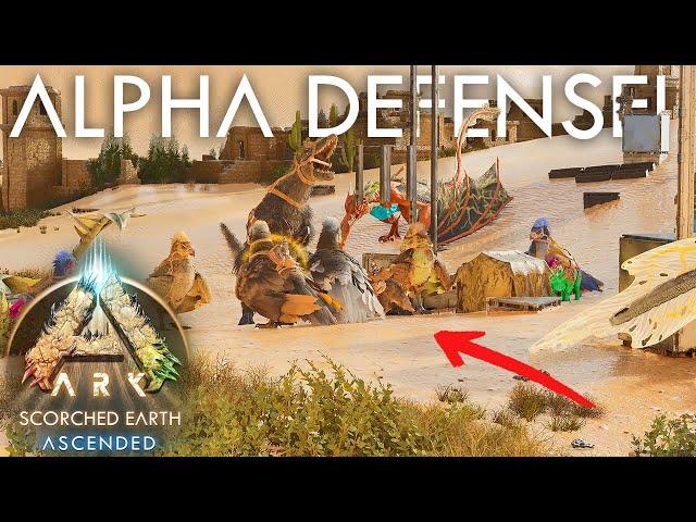 Our LEGENDARY Defense Against The ALPHAS! Ark Ascended PVP Scorched Earth