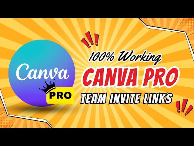 CANVA PRO FOR FREE || Get Canva pro team invite link || Updated for dec 2024