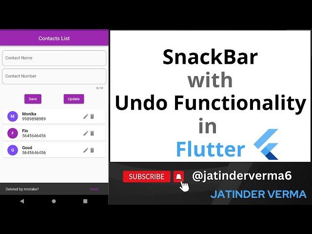 SnackBar with Undo Functionality in Flutter