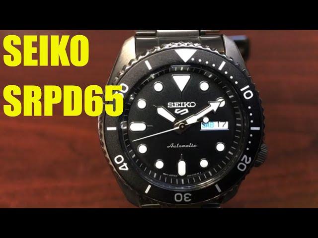 Seiko 5 Diver's Automatic All Black Steel Watch SRPD65K1 SRPD65