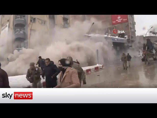 Turkey-Syria earthquake: Buildings crumble as deadly earthquakes hit