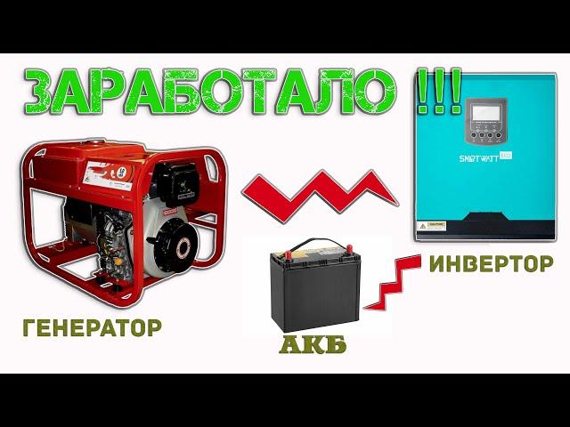 SMARTWATT ECO 3K 24V 60A MPPT заработала зарядка от бензогенератора!!!!!