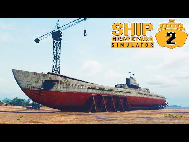 Кладбище Кораблей - Распил Подводной Лодки Типа I-400 - Submarines DLC - Ship Graveyard Simulator 2