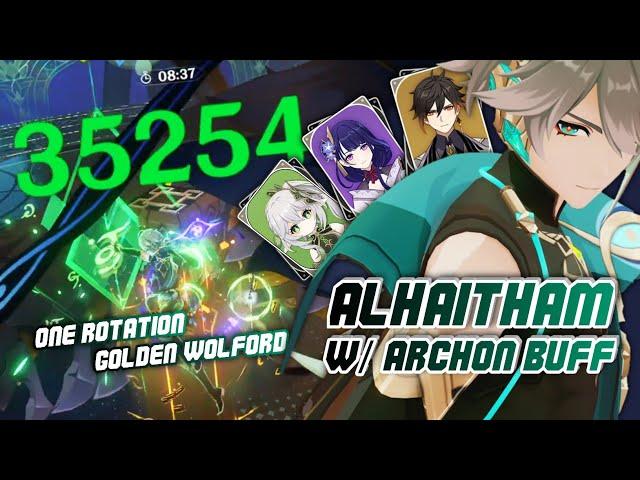 ALHAITHAM SPREAD WITH TRIO ARCHON BUFF EASY SLAP WOLFORD AS* IN ONE PHASE - SPIRAL ABYSS 3.3 F12-2