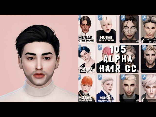 The Sims 4 | 105 ALPHA MALE HAIR CC FINDS | + CC Links | Showcase | #1