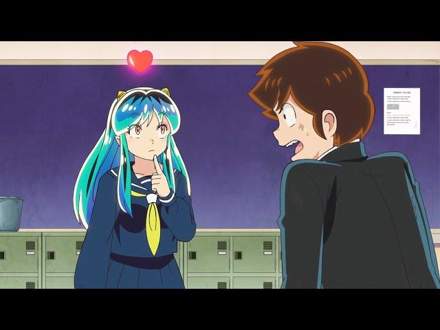 Ataru tries to understand what the heart on Lum's head is!  ^_^  "Urusei Yatsura 2024" - うる星やつら