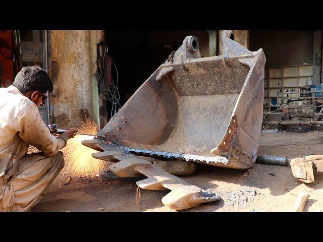 Repair all BROKEN Tooth on BIG Excavator Bucket