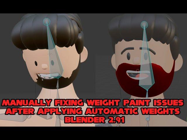 Manually fixing Weight Paint issues after applying automatic weights - Blender 2.91