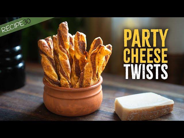 Perfect Party Cheese Twists with Mustard & Parmesan