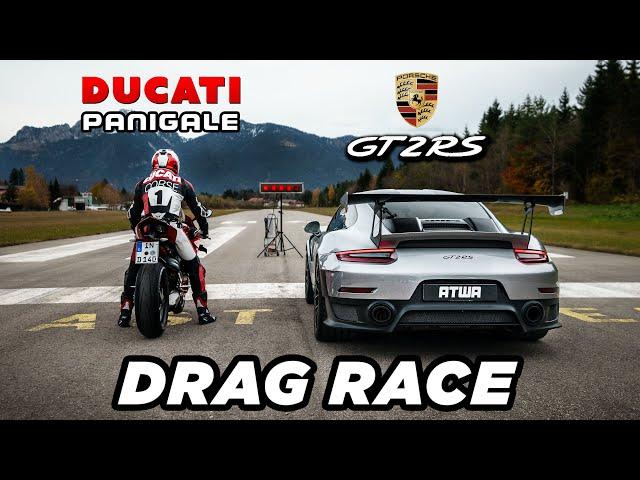 Ducati Panigale V4 S vs. Porsche GT2 RS | DRAG RACE | Daniel Abt