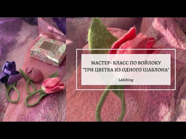 Мастер-класс по войлоку "Три разных цвета-броши по одному шаблону"