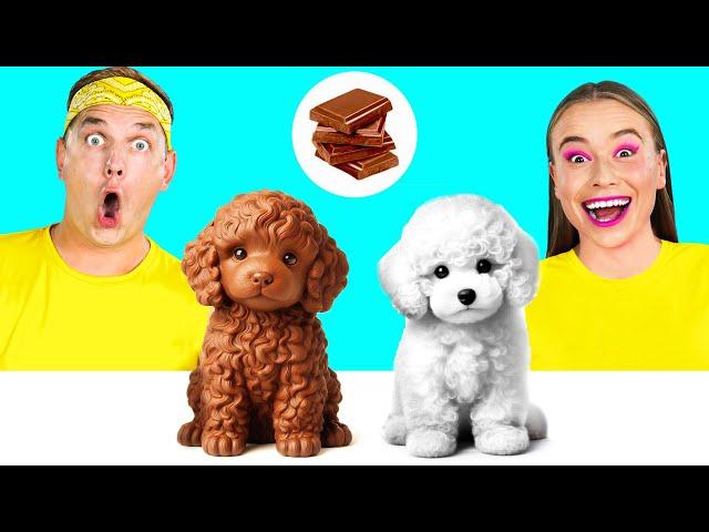 Real Food vs Chocolate Food Challenge | Funny Food Hacks by BaRaDa Gold Challenge