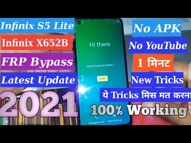 infinix s5 Lite || Infinix X652B FRP Bypass Latest Update 2021 New Tricks 100% Working Tricks