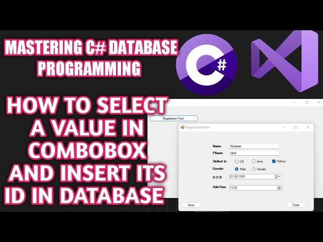 How to Insert ComboBox Value into  Database in C# Visual Studio 2022 | Combo Box C#