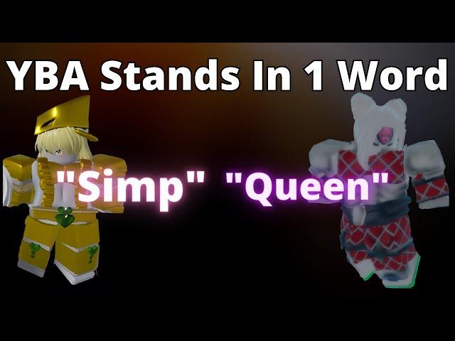 YBA Stands In 1 Word