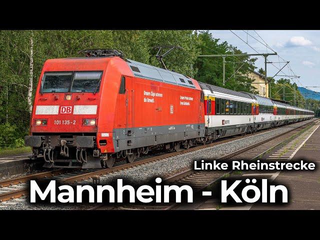 Farewell to the EuroCity - EC 8 | 4K cab ride: Mannheim - Cologne | Left Rhine route & BR101