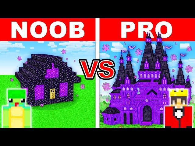 NOOB vs PRO: NETHER PORTAL HOUSE Build Challenge in Minecraft!