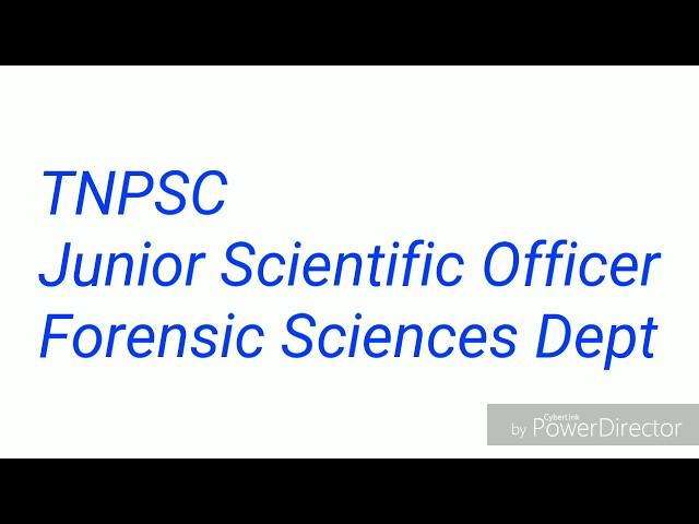 Junior Scientific Officer in Forensic Sciences Department