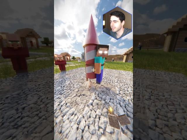 Herobrine Firework In Ultra Realistic Minecraft RTX #minecraft