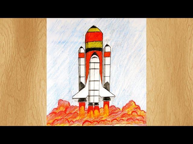 Draw a Rocket I Rocket launch drawing tutorial