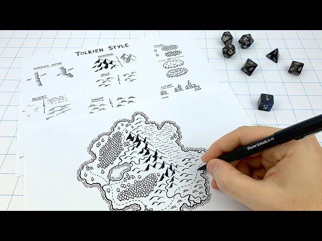 How to Draw Mountains, Forests, Swamps and Cities for a Fantasy World Map!