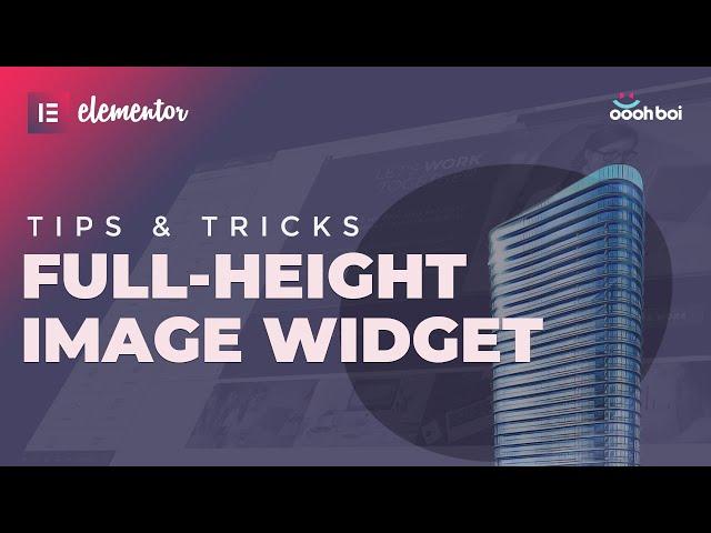 Full-height Image Widget in Elementor PRO