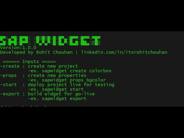 How to use SAPWIDGET tool for creating SAC Custom Widget with CLI