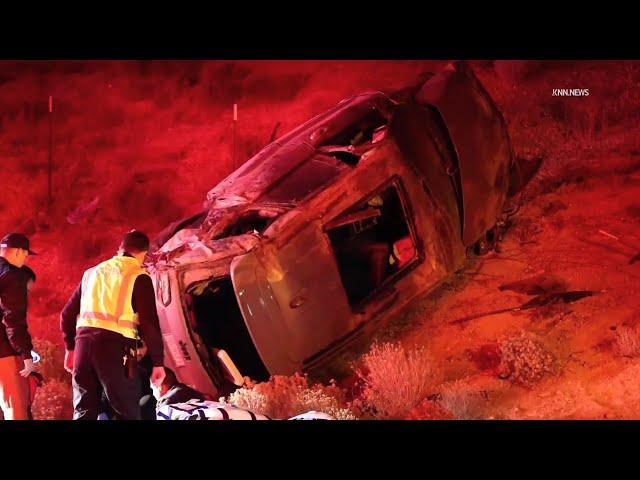 4 Ejected, 2 Airlifted to Trauma Center After Pursuit Ends in Violent Crash in Victorville