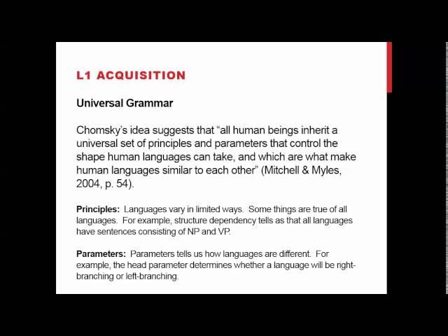 Universal Grammar Overview video