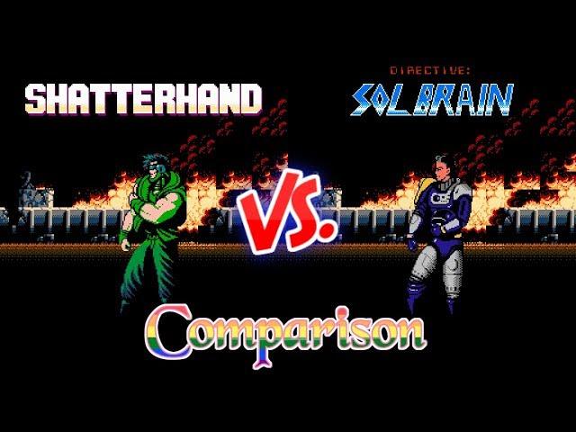 Shatterhand vs Tokkyuu Shirei Solbrain - All Cutscenes Comparison - NES