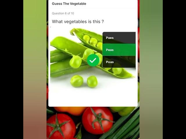 Guess Vegetable . in hich quiz app answers help tech view