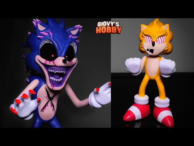 Making Beast Sonic.exe & Fleetway Sonic  Fnf VS SONIC EXE 2.0 Mod  Cosclay Polymer Clay Tutorial