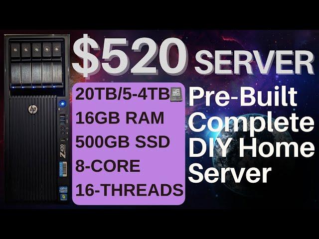 $520 Complete Home Server/Includes Workstation, 20tb,16gbRam, 500gbSSD-8Core/16MultiThread Server.