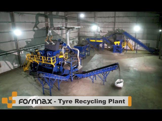 FORNNAX Tyre Recycling Plant | Full Tyre to 20-25 mm Steel Free Rubber Chips | 10 Ton per Hour Plant