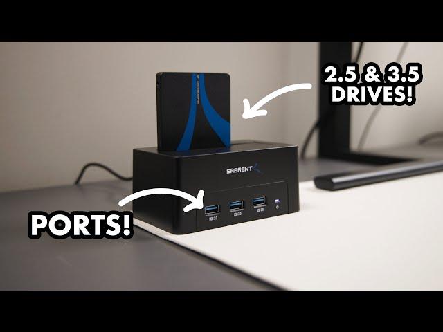 SABRENT USB 3.0 SATA SSD/HDD Docking Station with 3 USB Ports