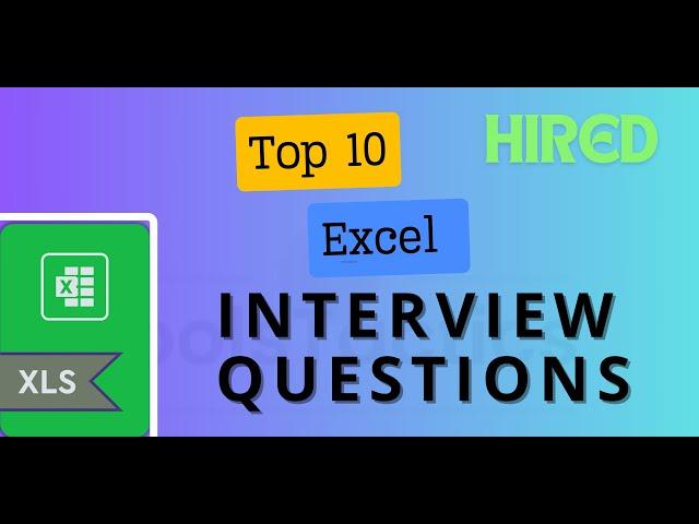 Top 10 Excel Interview Questions Asked in Job Interviews | #exceltips #excel #exceltutorial #shorts