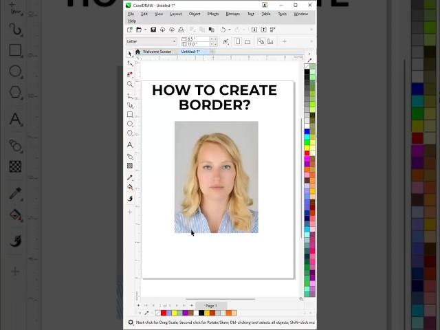 Creating border around Image #coreldraw #graphicdesign #image