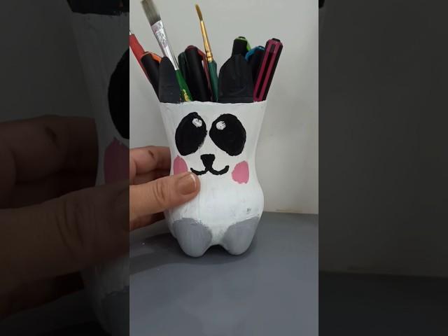 best use of bottle | pencil holder | panda  | #shorts #voice #diy #craft #bottle #manil #manuyadav