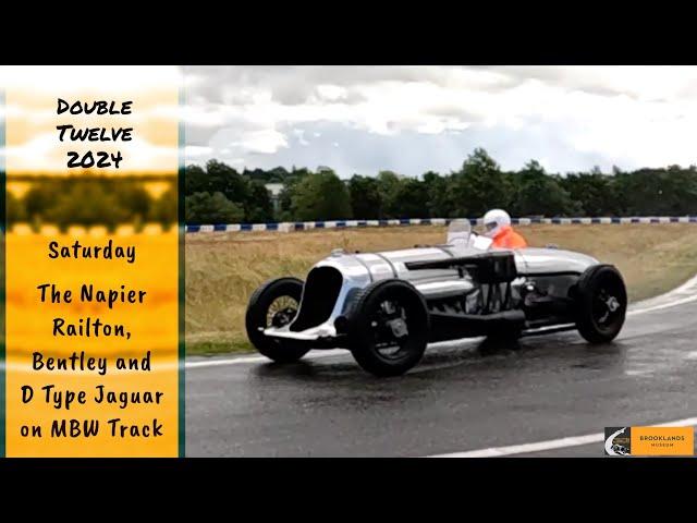 Brooklands Double 12 Saturday. The Napier Railton and friends on the Mercedes Benz World track.