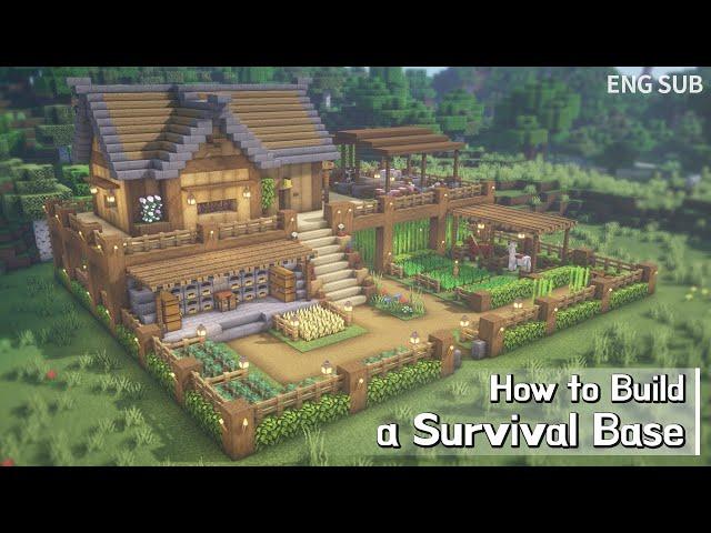 Minecraft: How To Build a Survival Base Tutorial (Building Tutorial) (#14) | 마인크래프트 야생 건축, 인테리어